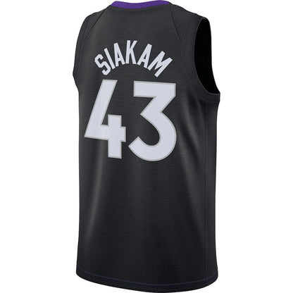 T.Raptors #43 Pascal Siakam  Swingman Player Jersey BlackPurple Earned Edition Stitched American Basketball Jersey UNEC