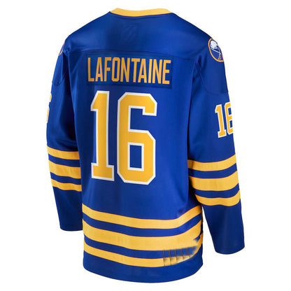 B.Sabres #16 Pat LaFontaine Fanatics Branded Breakaway Retired Player Jersey Royal Stitched American Hockey Jersey UNEC