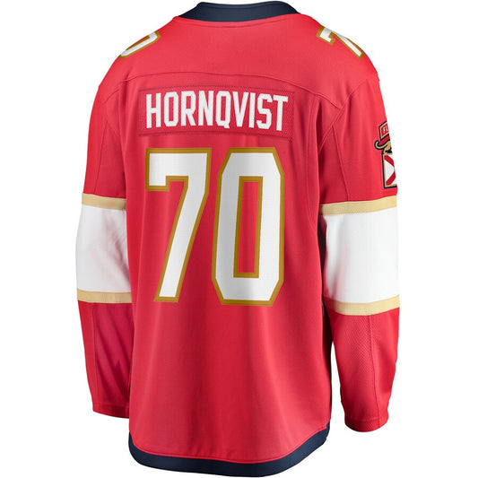 F.Panthers #70 Patric Hornqvist Fanatics Branded Home Breakaway Jersey  Red Stitched American Hockey Jersey UNEC