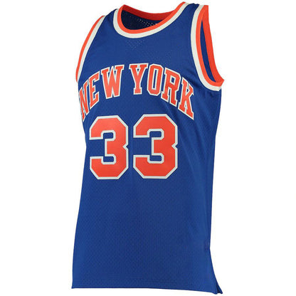 NY.Knicks #33 Patrick Ewing Mitchell & Ness Big & Tall Hardwood Classics Jersey Blue Stitched American Basketball Jersey UNEC