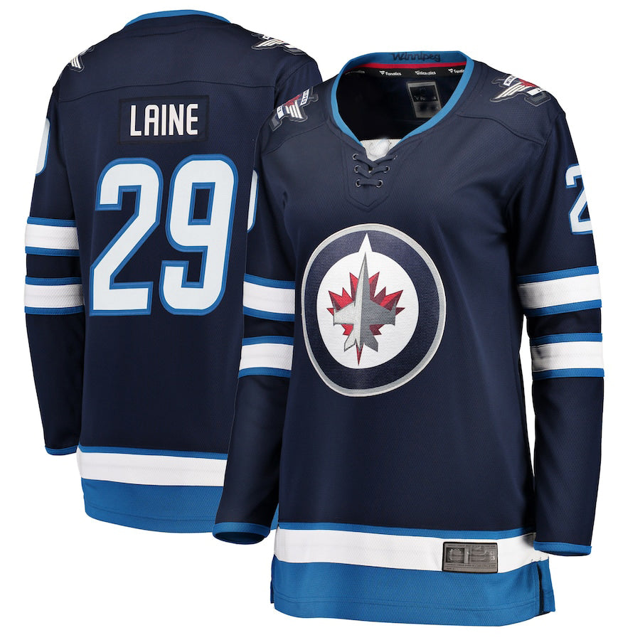 W.Jets #29 Patrik Laine Fanatics Branded Women's Home Breakaway Player Jersey Navy Stitched American Hockey Jersey UNEC
