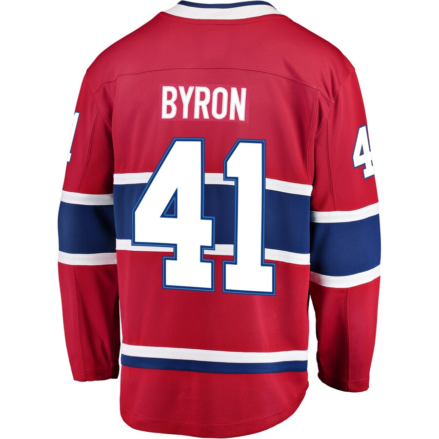 M.Canadiens #41 Paul Byron Fanatics Branded Breakaway Player Jersey  Red Stitched American Hockey Jersey UNEC