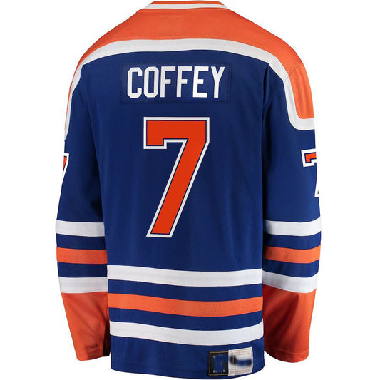 E.Oilers #7 Paul Coffey Fanatics Branded Premier Breakaway Retired Player Jersey  Blue Stitched American Hockey Jersey UNEC