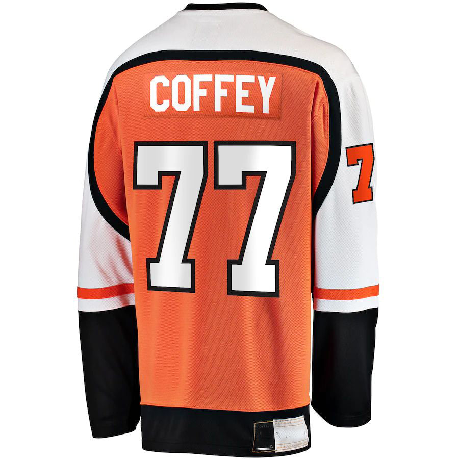 P.Flyers #77 Paul Coffey Fanatics Branded Premier Breakaway Retired Player Jersey  Stitched American Hockey Jersey UNEC