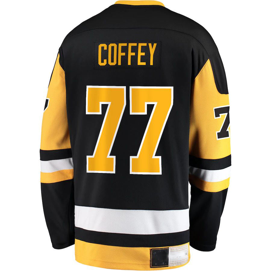 P.Penguins #77 Paul Coffey Fanatics Branded Premier Breakaway Retired Player Jersey Black Stitched American Hockey Jersey UNEC