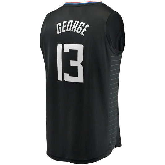 LA.Clippers #13 Paul George Fanatics Branded 2020-21 Fast Break Player Jersey  Black Statement Edition Stitched American Basketball Jersey UNEC