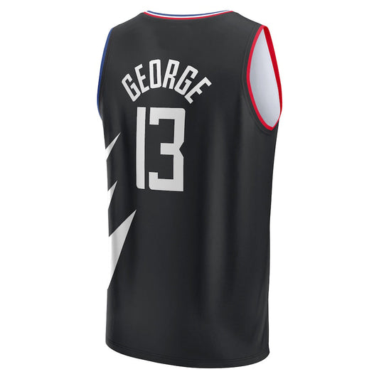 LA.Clippers #13 Paul George Fanatics Branded 2021-22 Fast Break Player Jersey Black Statement Edition Stitched American Basketball Jersey UNEC