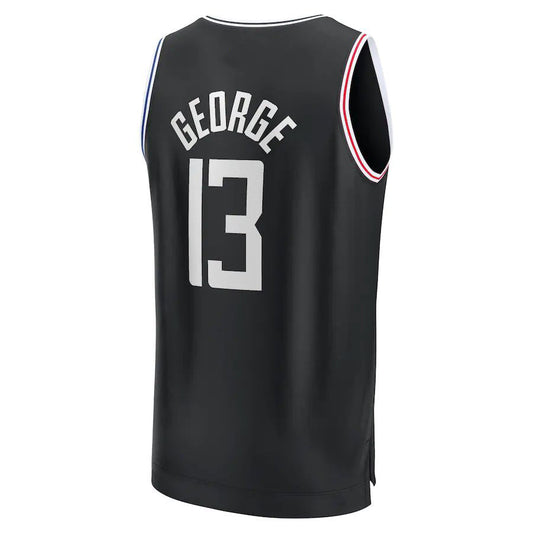 LA.Clippers #13 Paul George Fanatics Branded 2022-23 Fastbreak Jersey City Edition Black Stitched American Basketball Jersey UNEC