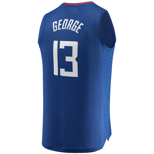 LA.Clippers #13 Paul George  Fanatics Branded Fast Break Player Jersey Icon Edition Royal Stitched American Basketball Jersey UNEC