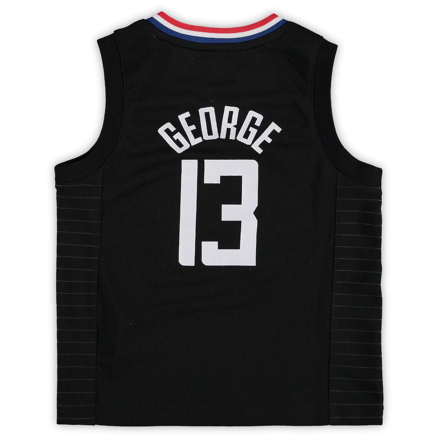 LA.Clippers #13 Paul George Jordan Brand Preschool 2020-21 Fast Break Replica Jersey  Statement Edition Black Stitched American Basketball Jersey UNEC