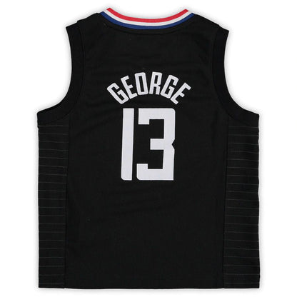 LA.Clippers #13 Paul George Jordan Brand Preschool 2020-21 Fast Break Replica Jersey  Statement Edition Black Stitched American Basketball Jersey UNEC