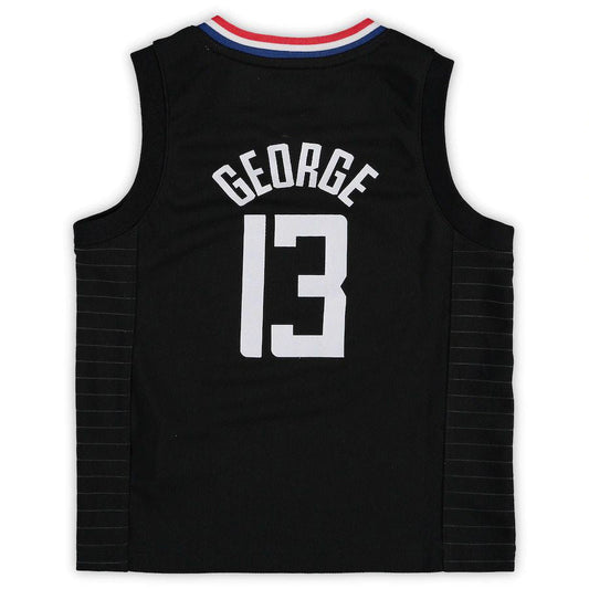 LA.Clippers #13 Paul George Jordan Brand Preschool 2020-21 Fast Break Replica Jersey  Statement Edition Black Stitched American Basketball Jersey UNEC