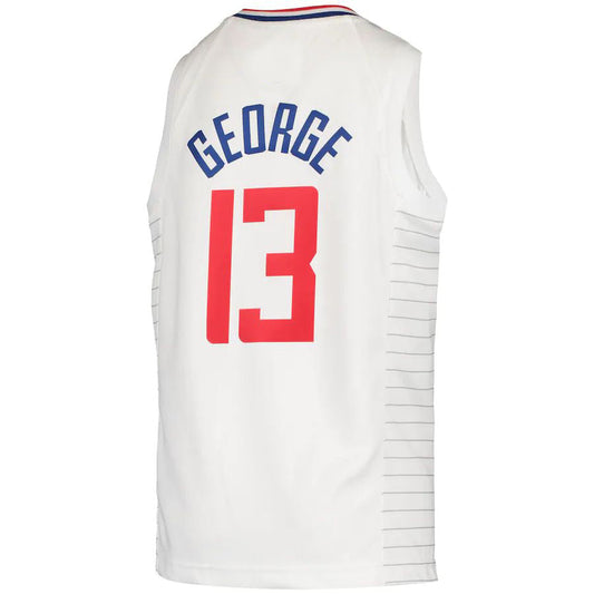 LA.Clippers #13 Paul George 2020-21 Swingman Jersey Association Edition White Stitched American Basketball Jersey UNEC