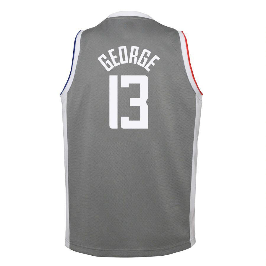 LA.Clippers #13 Paul George 2020-21 Swingman Player Jersey Gray Earned Edition Stitched American Basketball Jersey UNEC