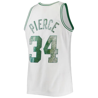 B.Celtics #34 Paul Pierce Mitchell & Ness 1996-97 Hardwood Classics 75th Anniversary Diamond Swingman Jersey White Stitched American Basketball Jersey UNEC