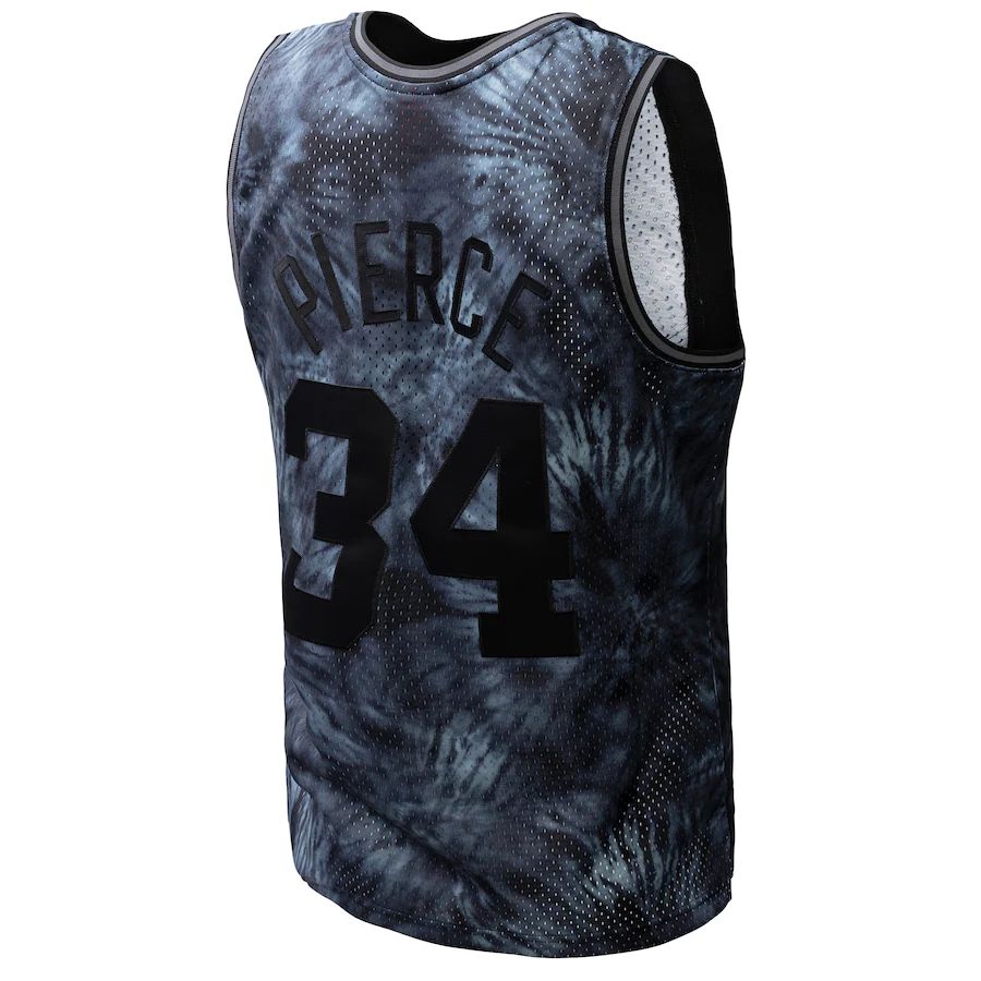B.Celtics #34 Paul Pierce Mitchell & Ness Unisex Hardwood Classics 2007-08 Tie-Dye Swingman Jersey Black Stitched American Basketball Jersey UNEC