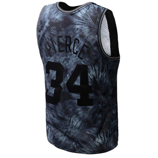 B.Celtics #34 Paul Pierce Mitchell & Ness Unisex Hardwood Classics 2007-08 Tie-Dye Swingman Jersey Black Stitched American Basketball Jersey UNEC