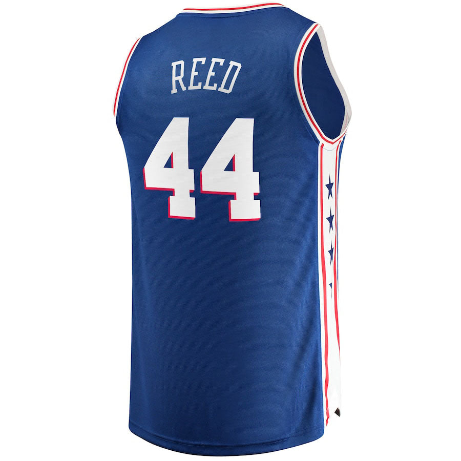 PH.76ers #44 Paul Reed Fanatics Branded 2021-22 Fast Break Replica Jersey Icon Edition Royal Stitched American Basketball Jersey UNEC