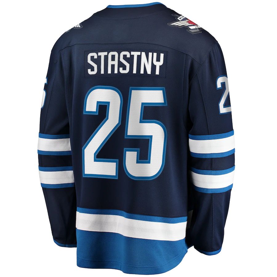 W.Jets #25 Paul Stastny Fanatics Branded Breakaway Player Jersey Navy Stitched American Hockey Jersey UNEC