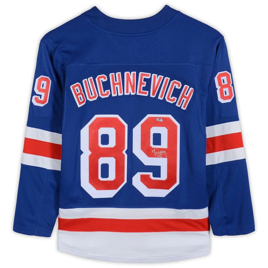 NY.Rangers #89 Pavel Buchnevich Fanatics Authentic Autographed Breakaway Jersey Blue Stitched American Hockey Jersey UNEC