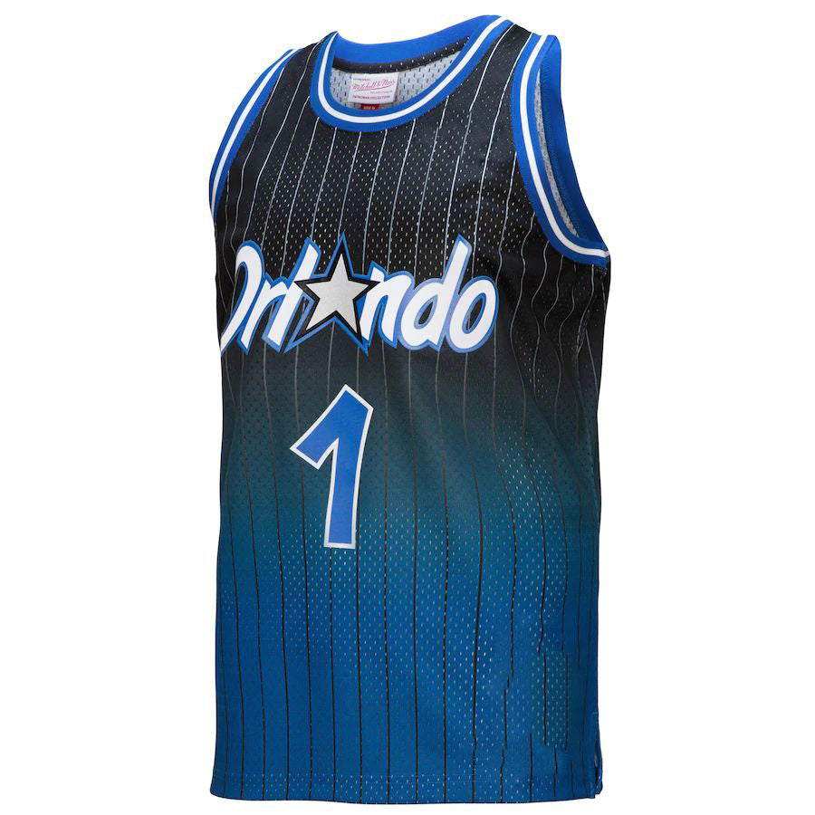 O.Magic #1 Penny Hardaway Mitchell & Ness 1994-95 Hardwood Classics Fadeaway Swingman Player Jersey Royal-Black Stitched American Basketball Jersey UNEC