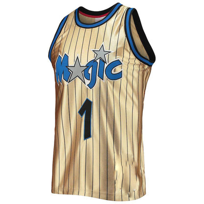 O.Magic #1 Penny Hardaway Mitchell & Ness 75th Anniversary 1993-94 Hardwood Classics Swingman Jersey Gold Stitched American Basketball Jersey UNEC