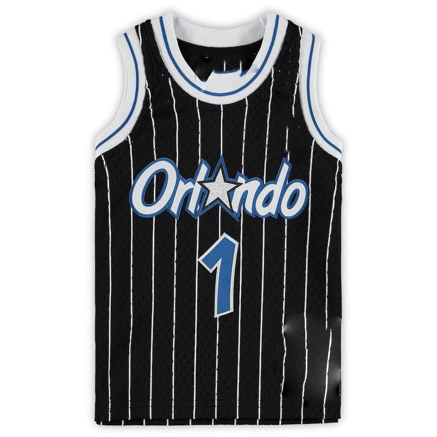 O.Magic #1 Penny Hardaway Mitchell & Ness Big & Tall 1994-95 Hardwood Classics Swingman Jersey Black Stitched American Basketball Jersey UNEC