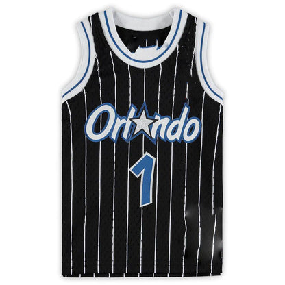 O.Magic #1 Penny Hardaway Mitchell & Ness Big & Tall 1994-95 Hardwood Classics Swingman Jersey Black Stitched American Basketball Jersey UNEC