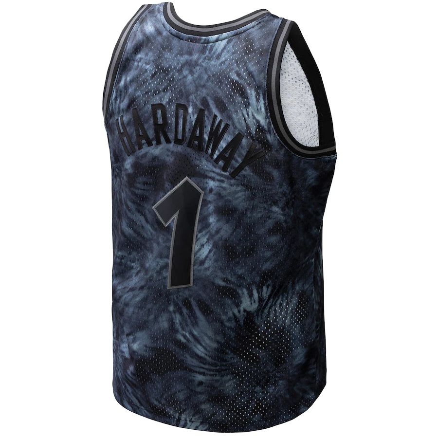 O.Magic #1 Penny Hardaway Mitchell & Ness Unisex Hardwood Classics 1984-85 Tie-Dye Swingman Jersey Black Stitched American Basketball Jersey UNEC
