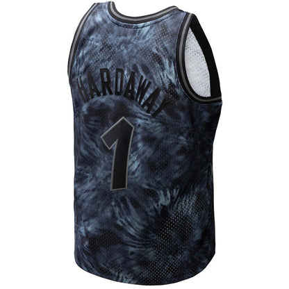 O.Magic #1 Penny Hardaway Mitchell & Ness Unisex Hardwood Classics 1984-85 Tie-Dye Swingman Jersey Black Stitched American Basketball Jersey UNEC