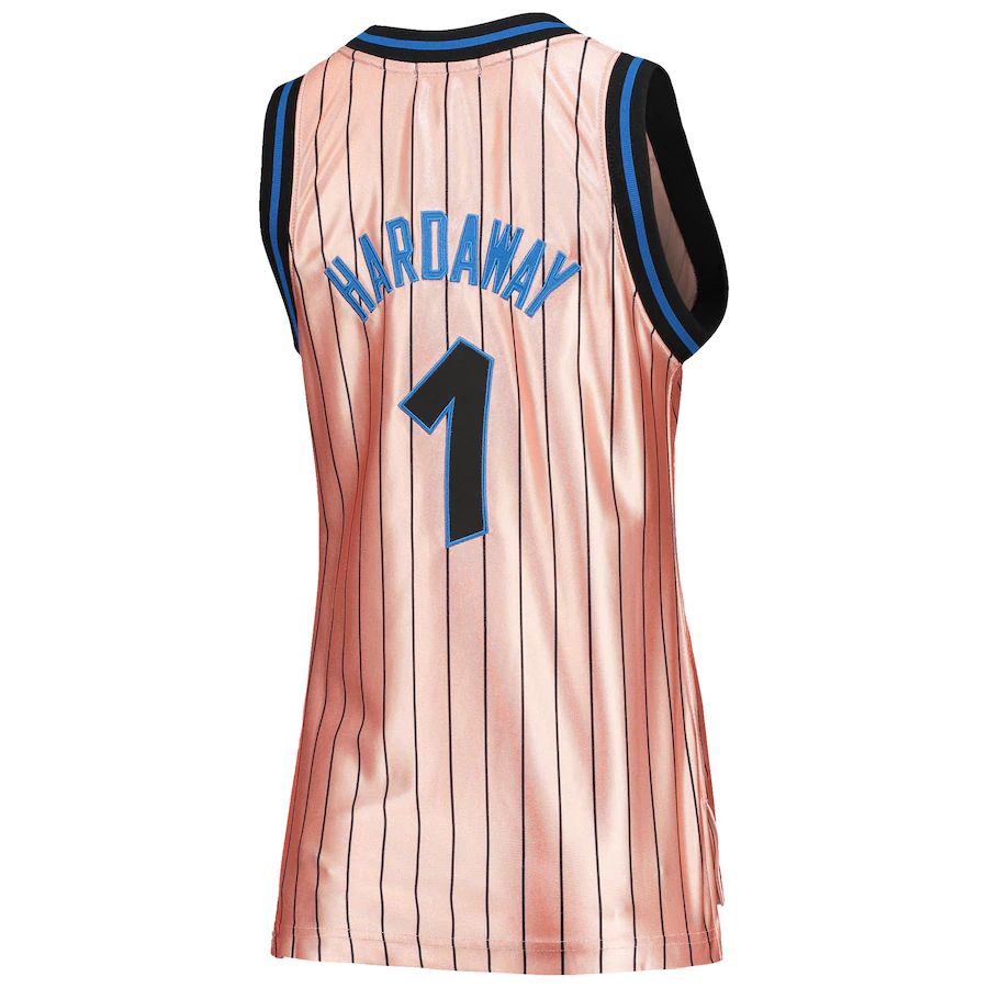 O.Magic #1 Penny Hardaway Mitchell & Ness Women's 75th Anniversary Rose Gold 1993 Swingman Jersey Pink Stitched American Basketball Jersey UNEC