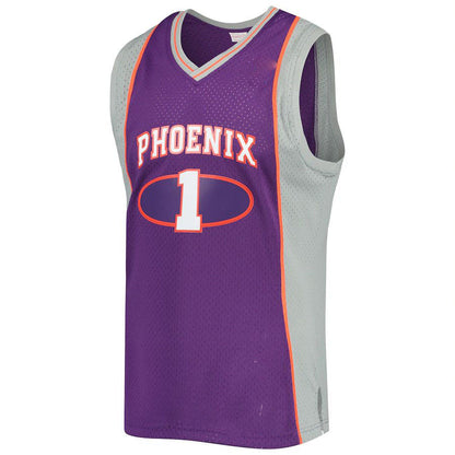 P.Suns #1 Penny Hardaway Mitchell & Ness 2001-2002 Authentic Hardwood Classics Swingman Jersey  Purple Stitched American Basketball Jersey UNEC