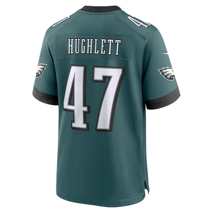P.Eagles #47 Charley Hughlett Midnight Green Team Game American Football Jerseys