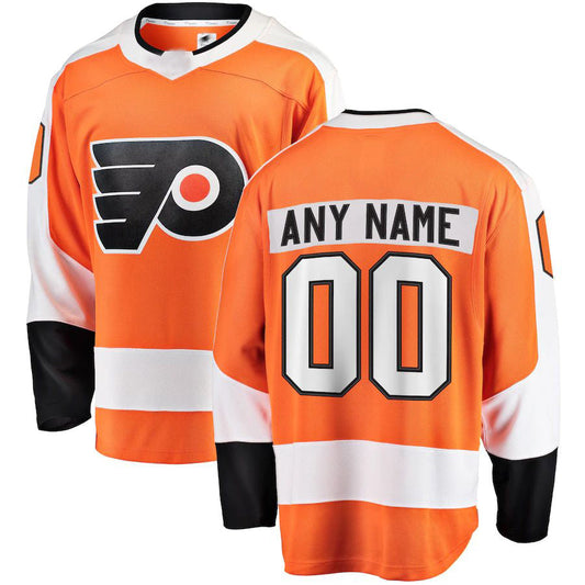 Custom P.Flyers Fanatics Branded Home Breakaway  Orange Stitched American Hockey Jersey UNEC