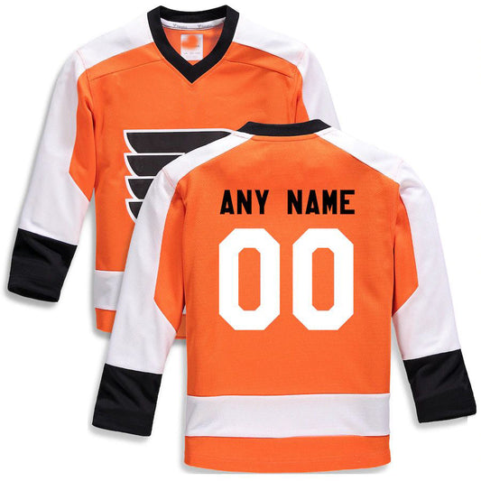Custom P.Flyers Fanatics Branded Home Replica  Orange Stitched American Hockey Jersey UNEC