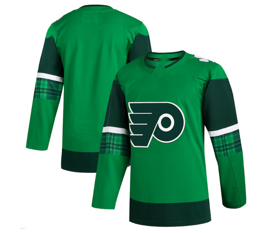 P.Flyers 2023 St. Patrick's Day Primegreen Authentic Jersey - Kelly Green Stitched American Hockey Jersey UNEC