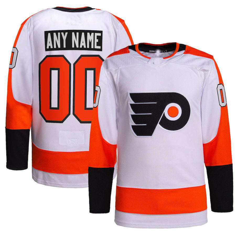 Custom P.Flyers Away Authentic Pro White Stitched American Hockey Jersey UNEC
