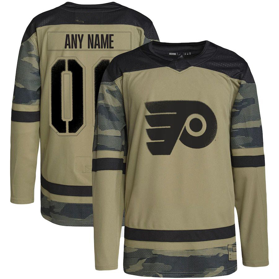Custom P.Flyers Military Appreciation Team Authentic Practice Jersey Camo Stitched American Hockey Jersey UNEC