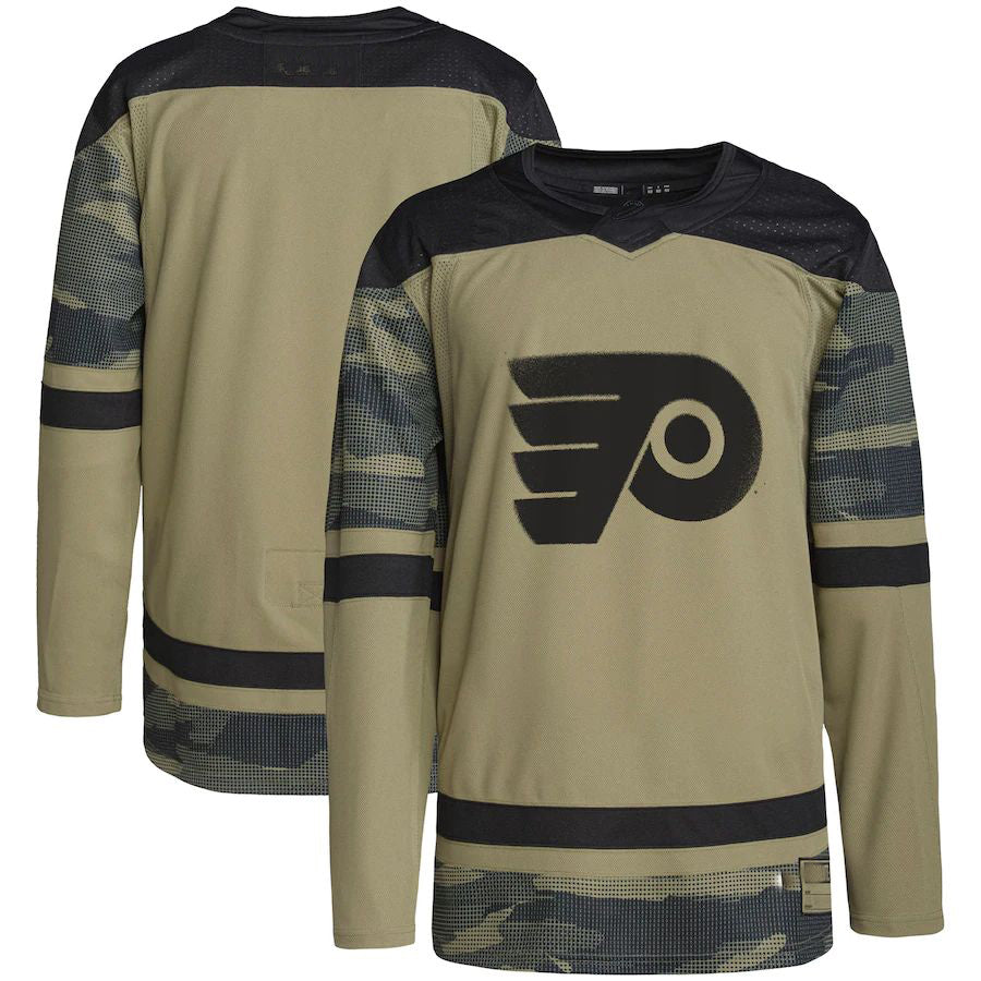 P.Flyers Military Appreciation Team Authentic Practice Jersey Camo Stitched American Hockey Jersey UNEC