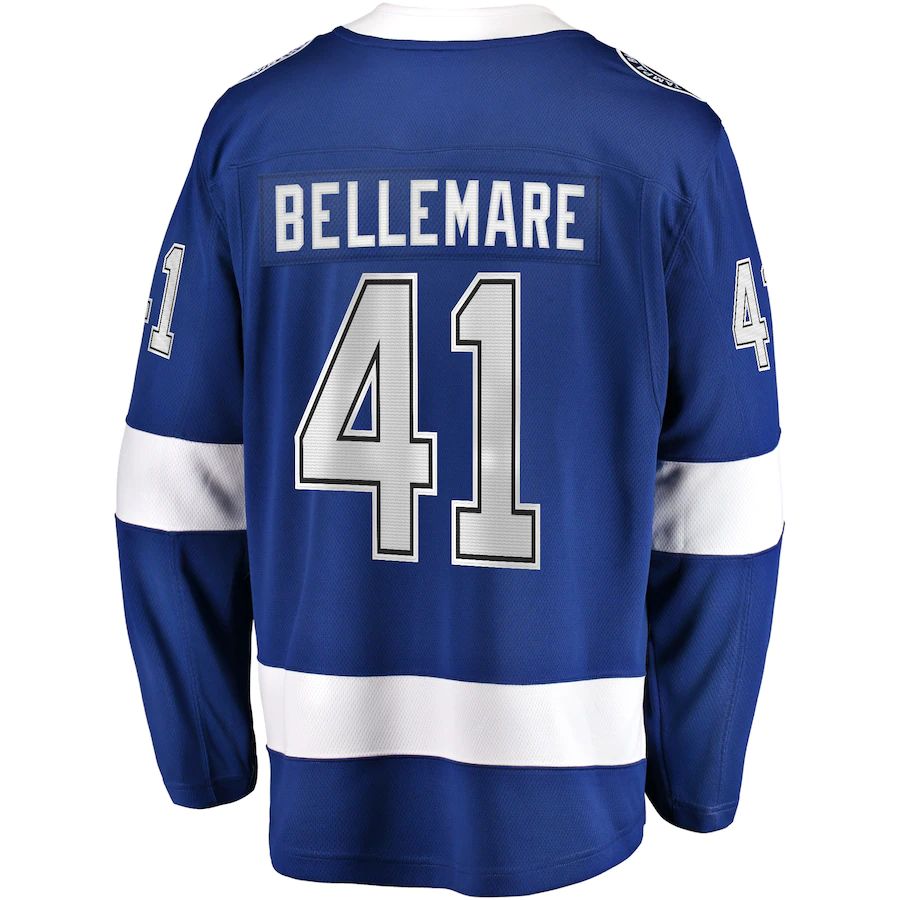 TB.Lightning #41 Pierre-Edouard Bellemare Fanatics Branded Home Breakaway Player Jersey Blue Stitched American Hockey Jersey UNEC