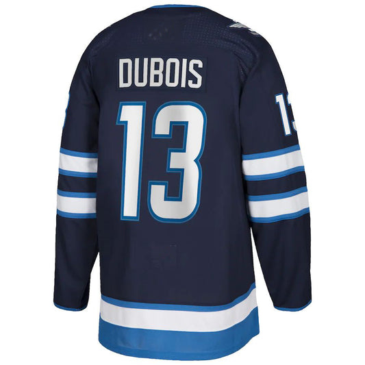 W.Jets #13 Pierre-Luc Dubois Home Authentic Player Jersey Navy Stitched American Hockey Jersey UNEC