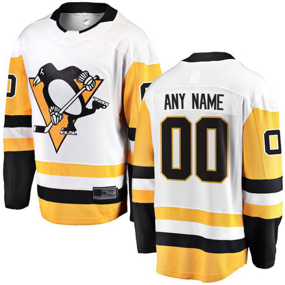 Custom P.Penguins Fanatics Branded Away Breakaway White Stitched American Hockey Jersey UNEC