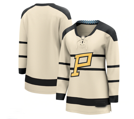 P.Penguins Fanatics Branded 2023 Winter Classic Blank Jersey - Cream Stitched American Hockey Jersey UNEC