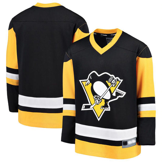 P.Penguins Fanatics Branded Home Replica Jersey Black Stitched American Hockey Jersey UNEC