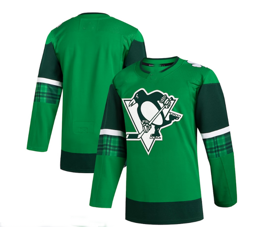 P.Penguins 2023 St. Patrick's Day Primegreen Authentic Jersey - Kelly Green Stitched American Hockey Jersey UNEC