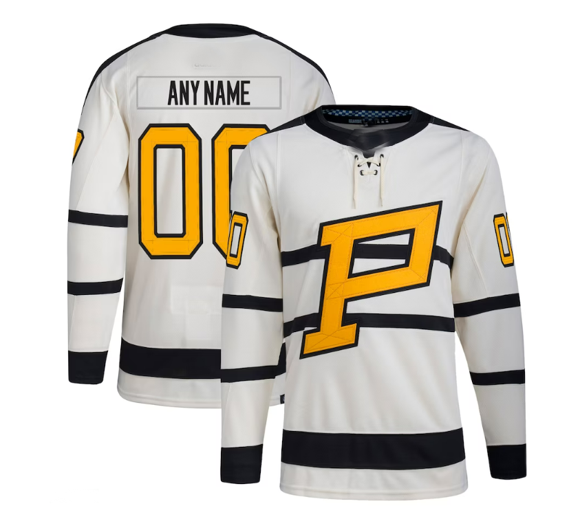 Custom P.Penguins 2023 Winter Classic Authentic Jersey - Cream Stitched American Hockey Jersey UNEC