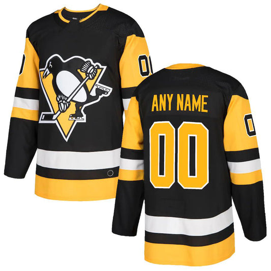 Custom P.Penguins Authentic Jersey Black Stitched American Hockey Jersey UNEC