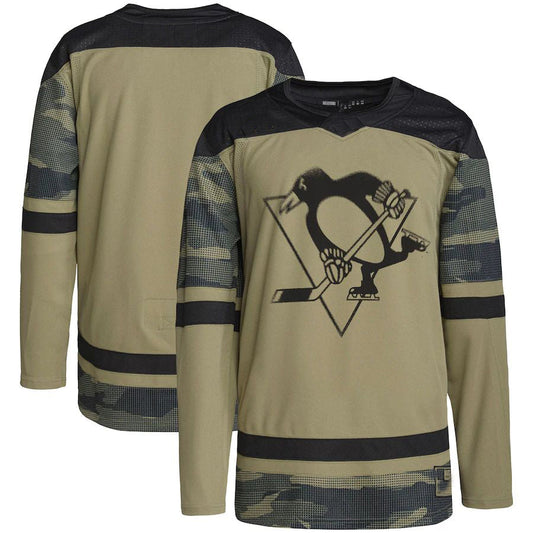 P.Penguins Military Appreciation Team Authentic Practice Jersey Camo Stitched American Hockey Jersey UNEC