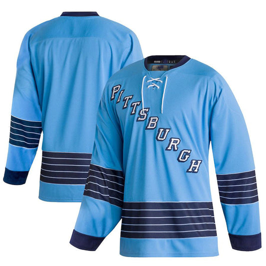 P.Penguins Team Classics Authentic Blank Jersey Light Blue Stitched American Hockey Jersey UNEC
