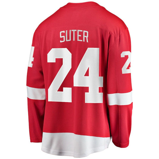 D.Red Wings #24 Pius Suter Fanatics Branded Home Breakaway Player Jersey Red Stitched American Hockey Jersey UNEC